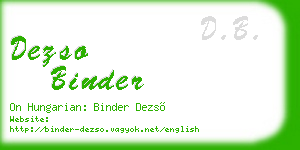 dezso binder business card